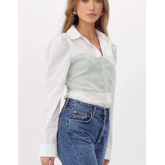 Greylin Nora Smocked Linen Shirt - Picture 3 of 7